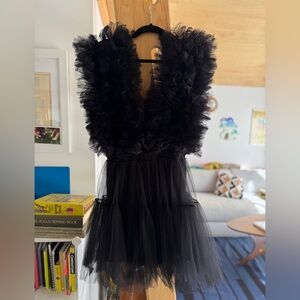LIA ARAM Black Tulle Dress